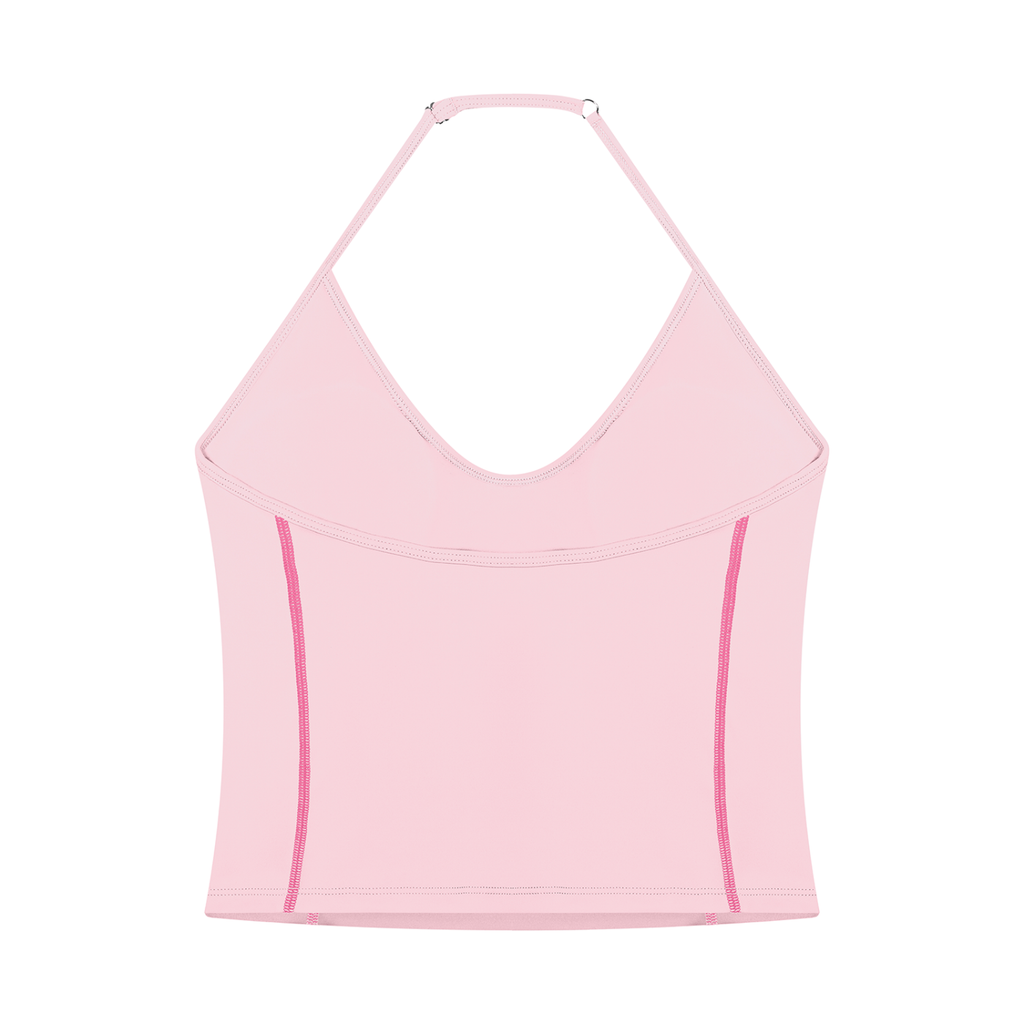 Halter Neck Yoga Tank Top & High Waisted Yoga Biker Shorts