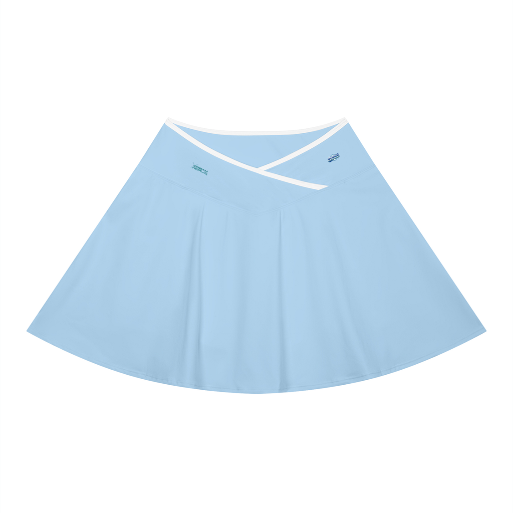 Halter Color Block Yoga Sports Bra & Color Block A-Line Skirt