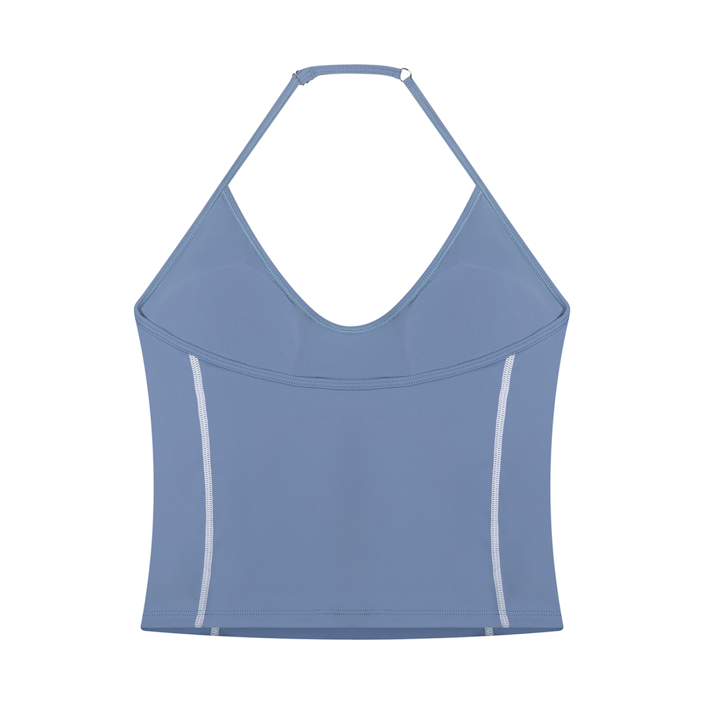 Halter Neck Yoga Tank Top & High Waisted Yoga Biker Shorts