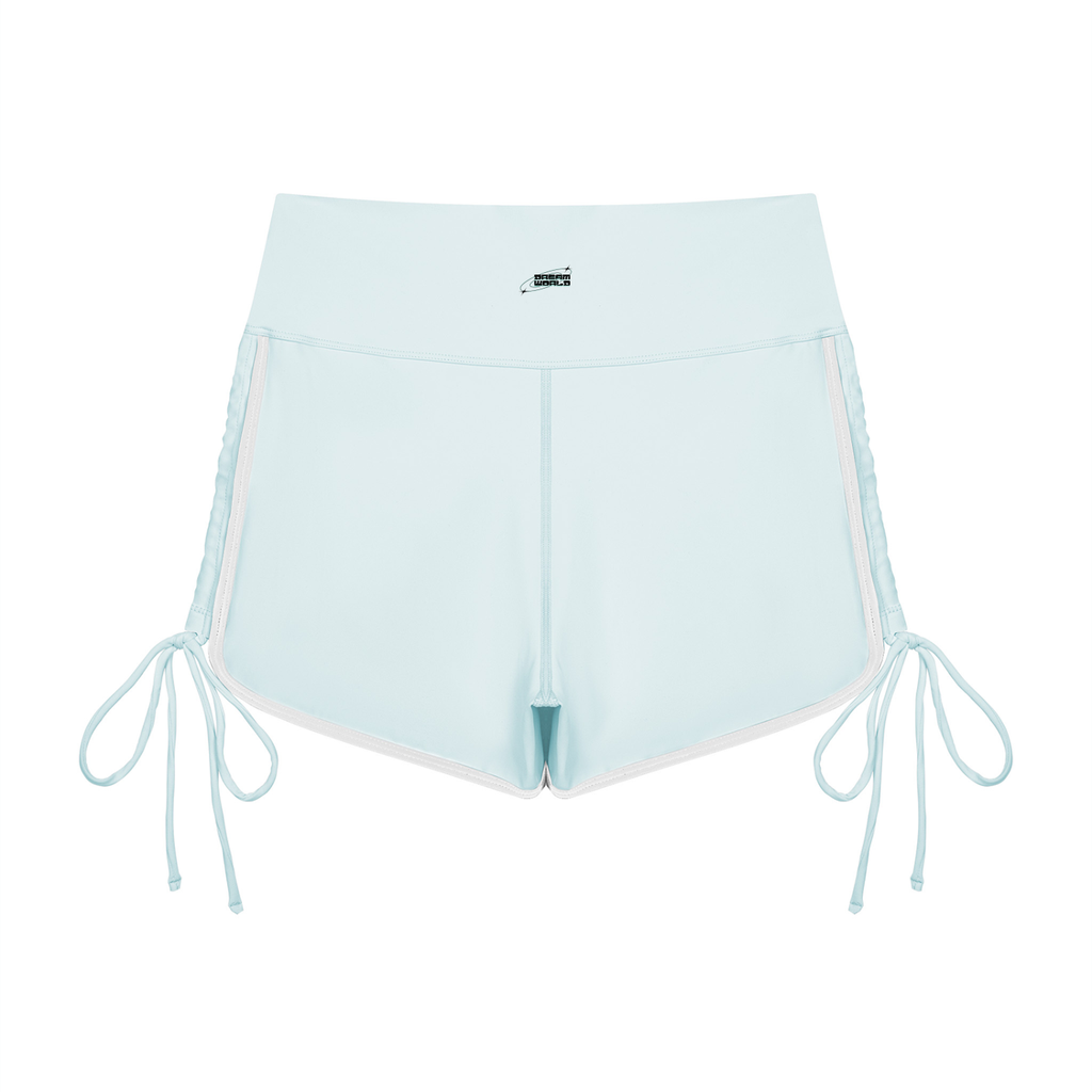 Dream World's Color Block Yoga Top & Ruched High Waisted Yoga Shorts Set