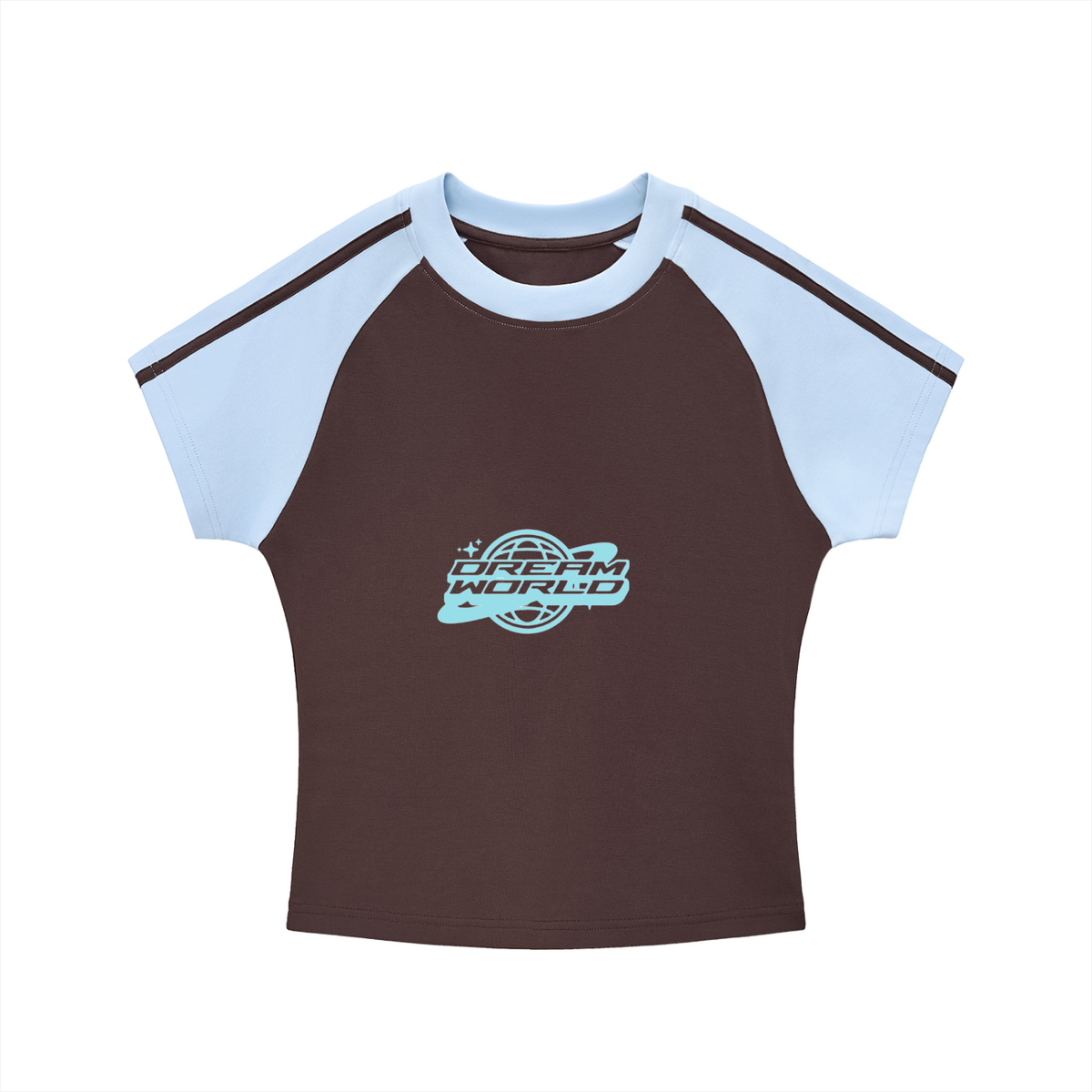 Dream World's Contrast Stripes Bodycon Raglan  Sleeve T-Shirt