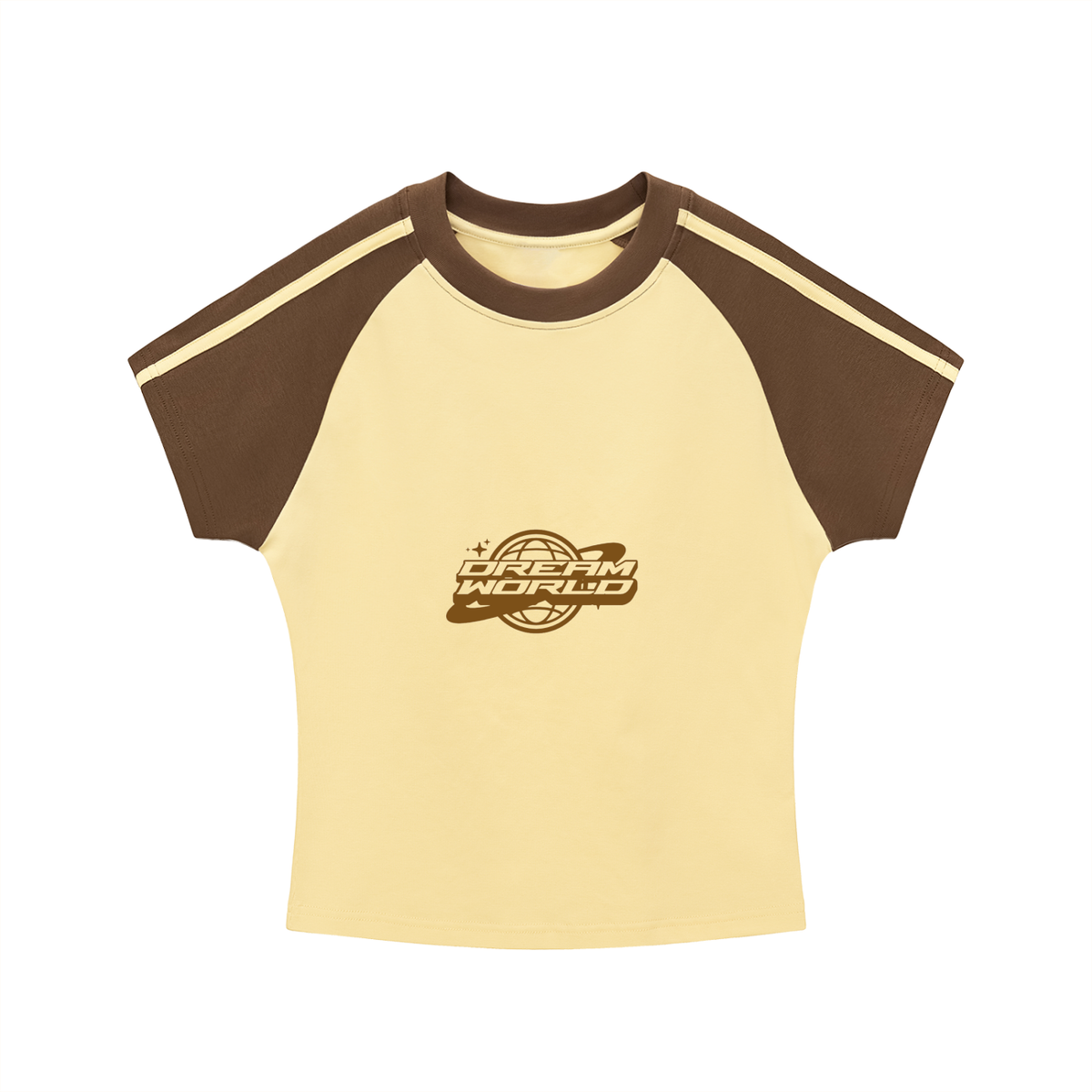 Dream World's Contrast Stripes Bodycon Raglan  Sleeve T-Shirt