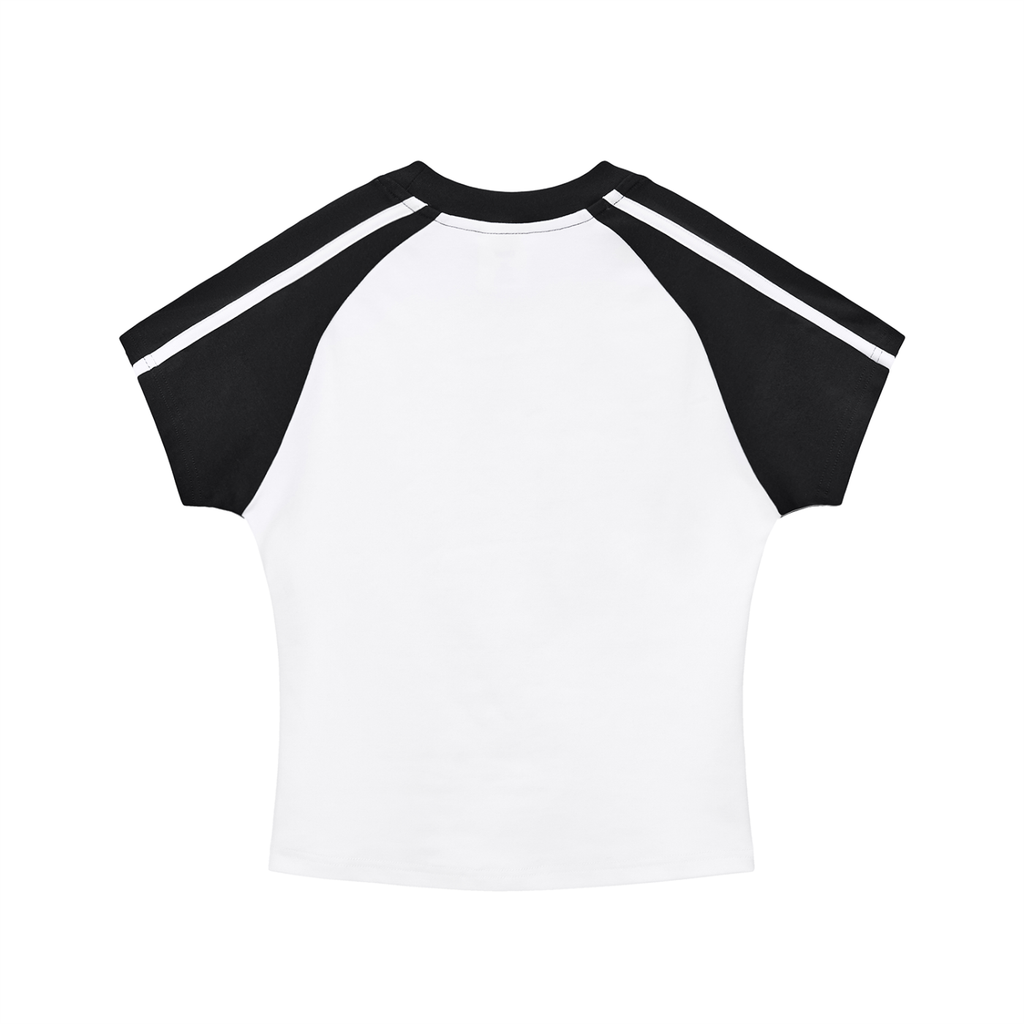 Dream World's Contrast Stripes Bodycon Raglan  Sleeve T-Shirt