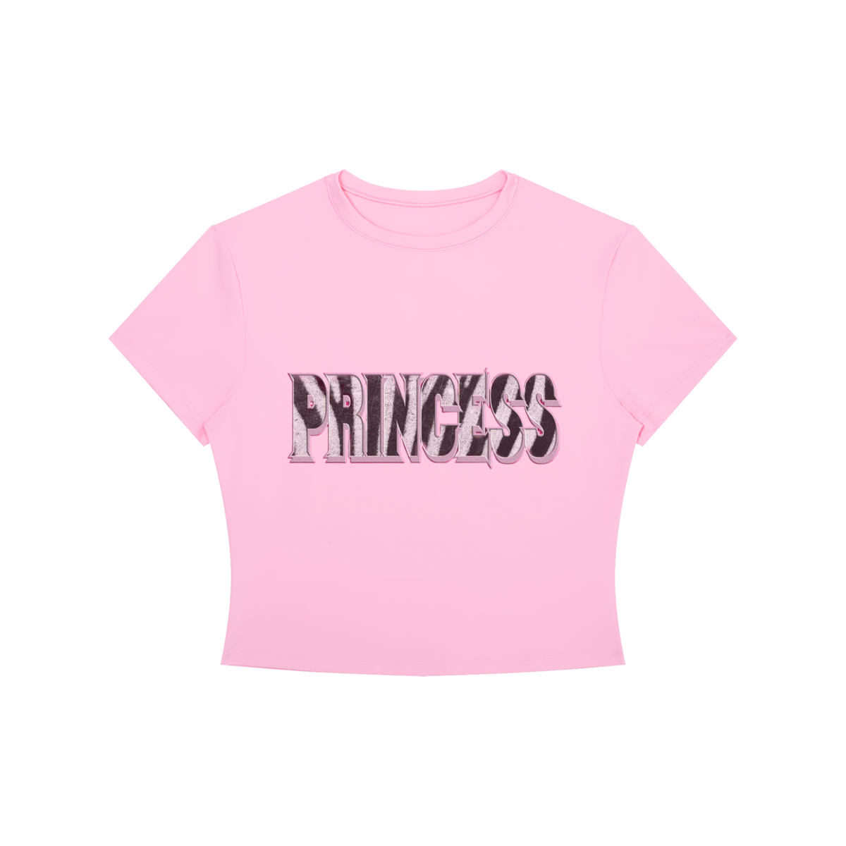 "PRINCESS"  Crewneck Crop T-Shirt