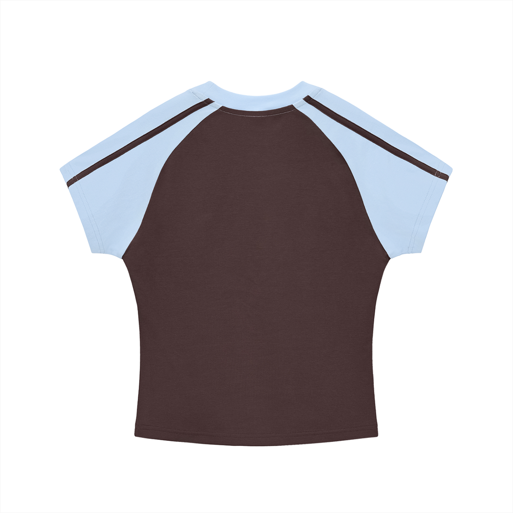 Dream World's Contrast Stripes Bodycon Raglan  Sleeve T-Shirt