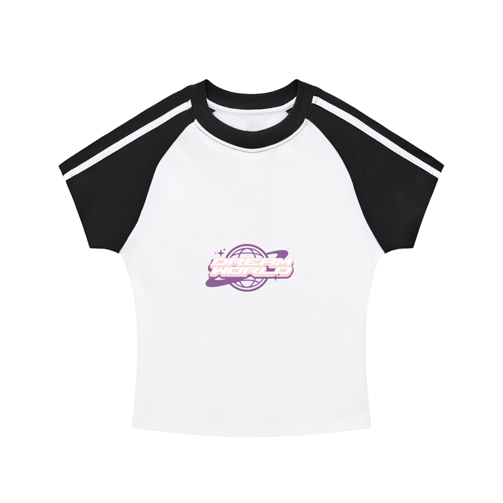 Dream World's Contrast Stripes Bodycon Raglan  Sleeve T-Shirt