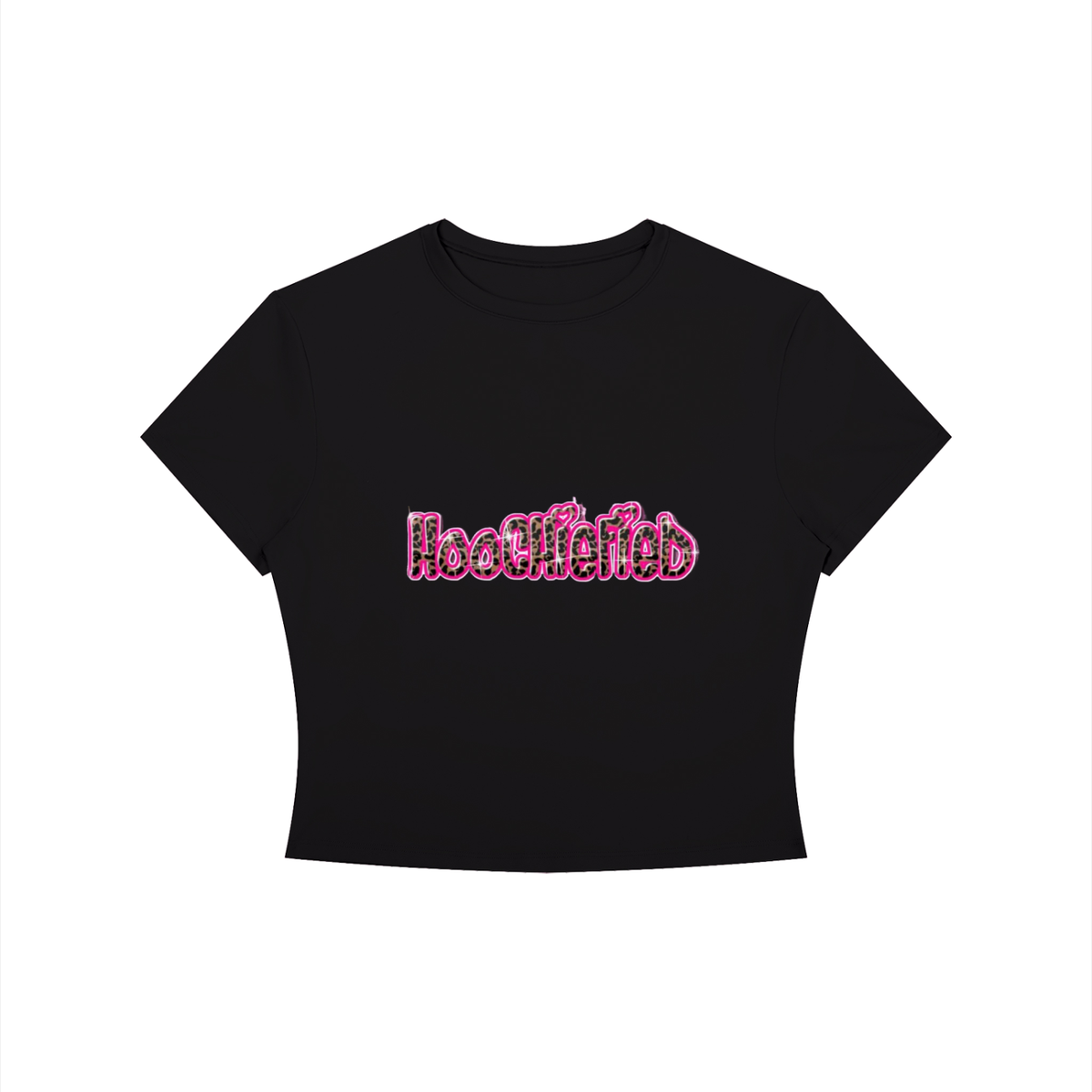 "HOOCHIEFIED" Crewneck Crop T-Shirt
