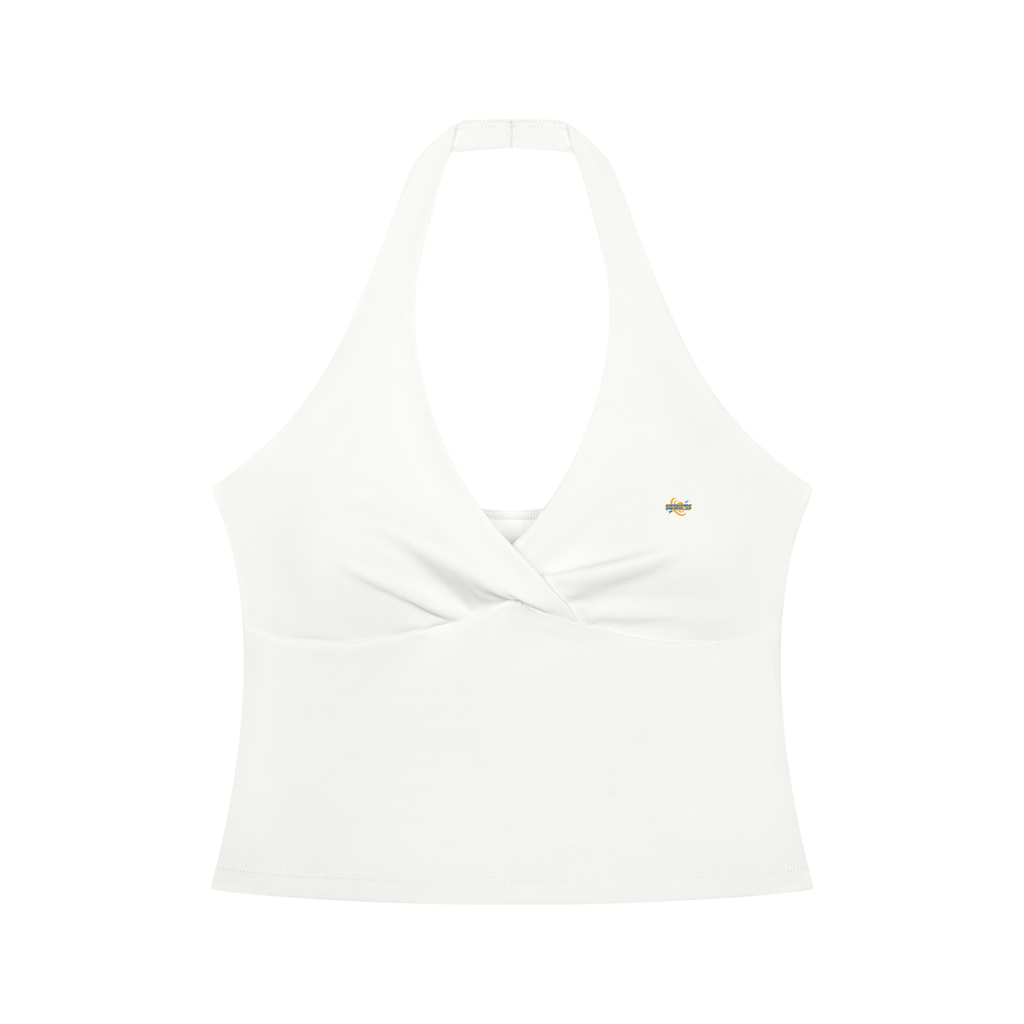 Ruched Halter Yoga Tank Top with Crop Yoga Sports Jacket & Leggings