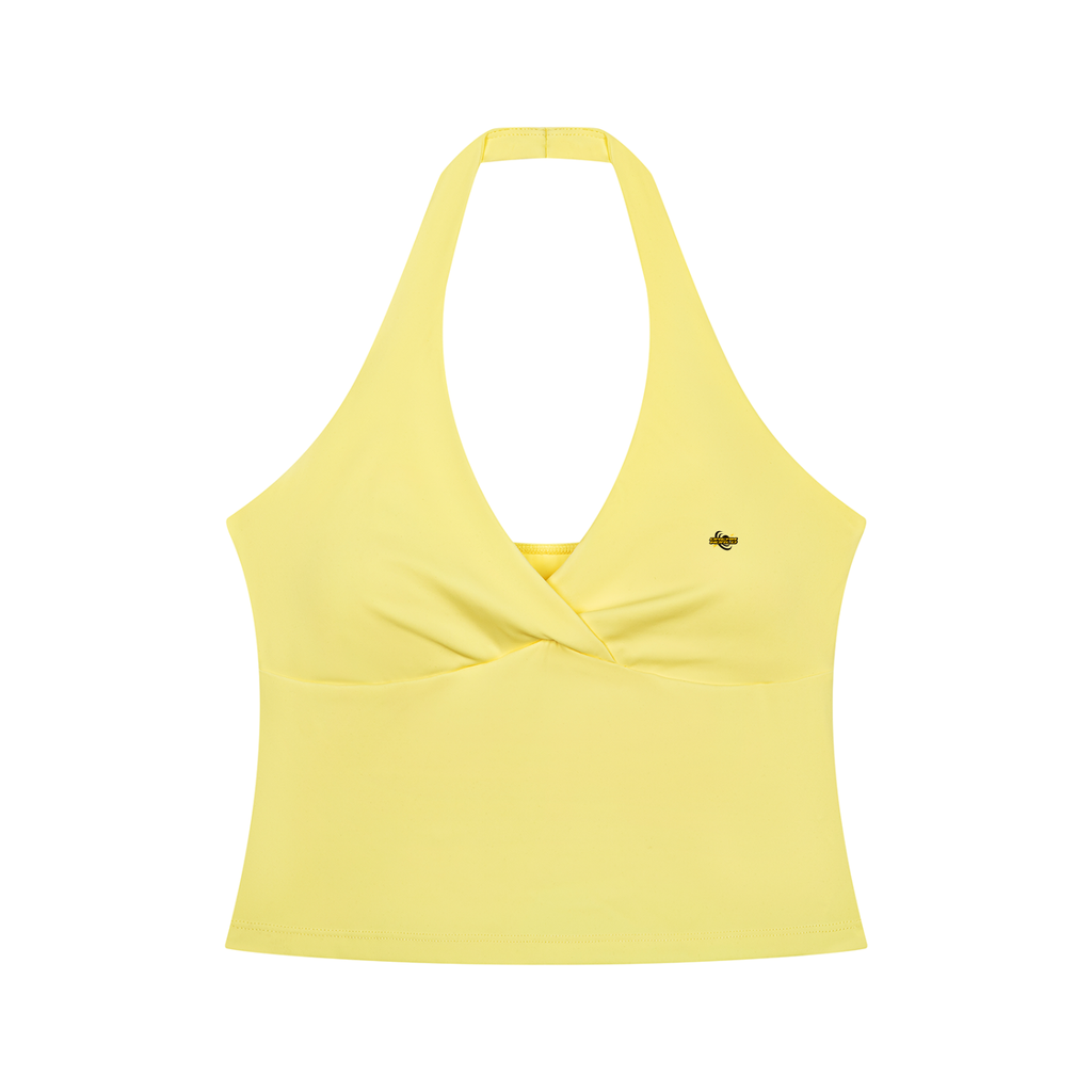 Ruched Halter Yoga Tank Top with Crop Yoga Sports Jacket & Leggings
