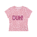 "DUH!" Leopard Print Crop T-Shirt